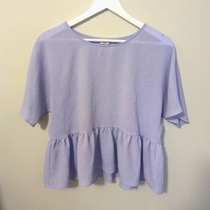 Wilfred Macee Peplum Blouse in Lilac, Sz XS
